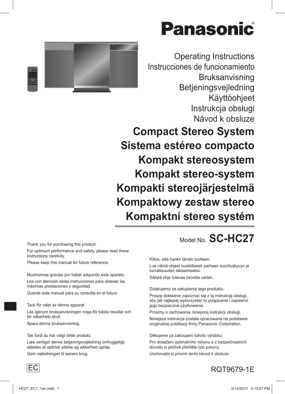 Panasonic SCHC27 User Manual | 68 pages