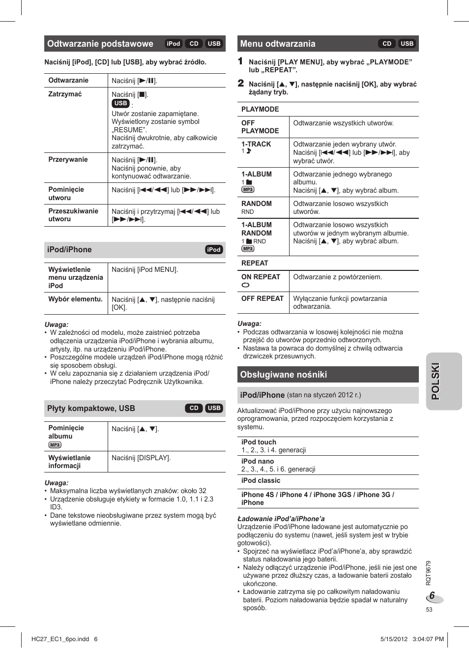 Panasonic SCHC27 User Manual | Page 53 / 68