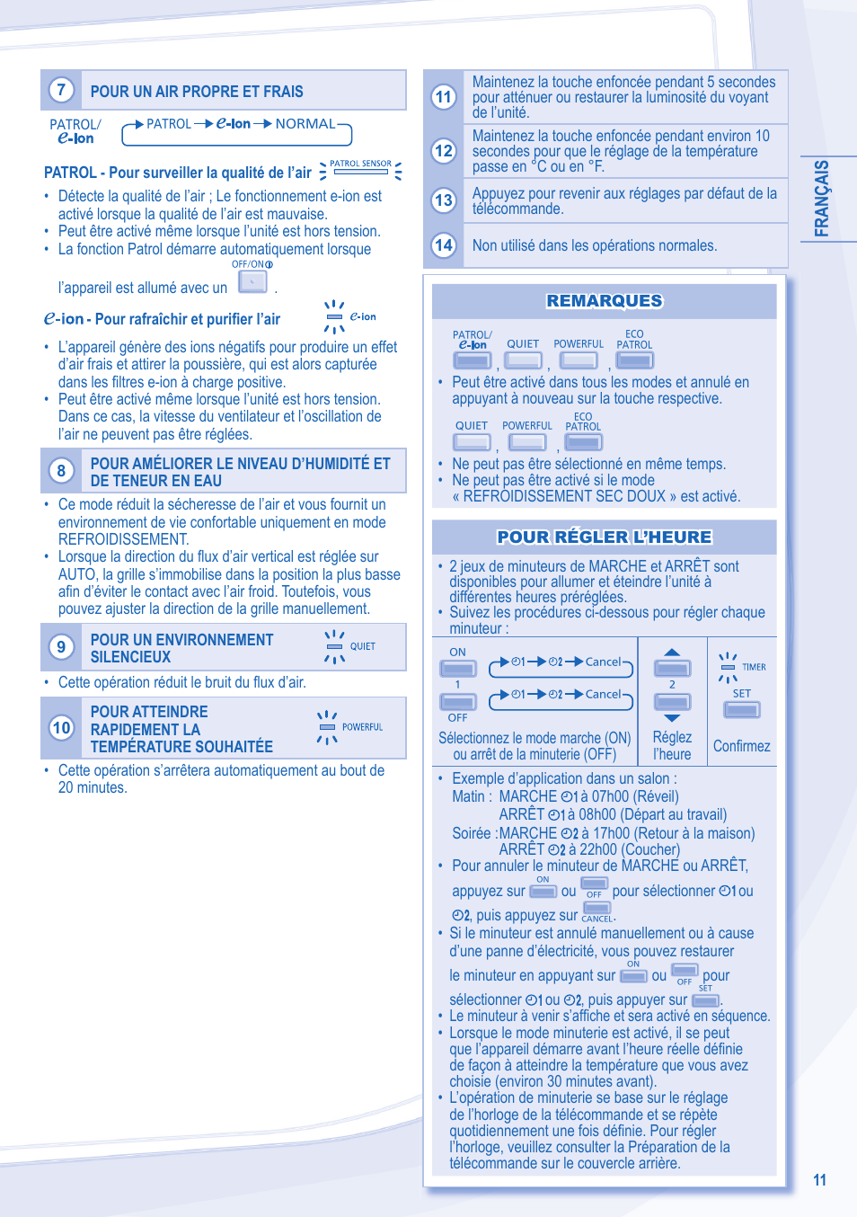 Français | Panasonic CSE15LKE3 User Manual | Page 11 / 36