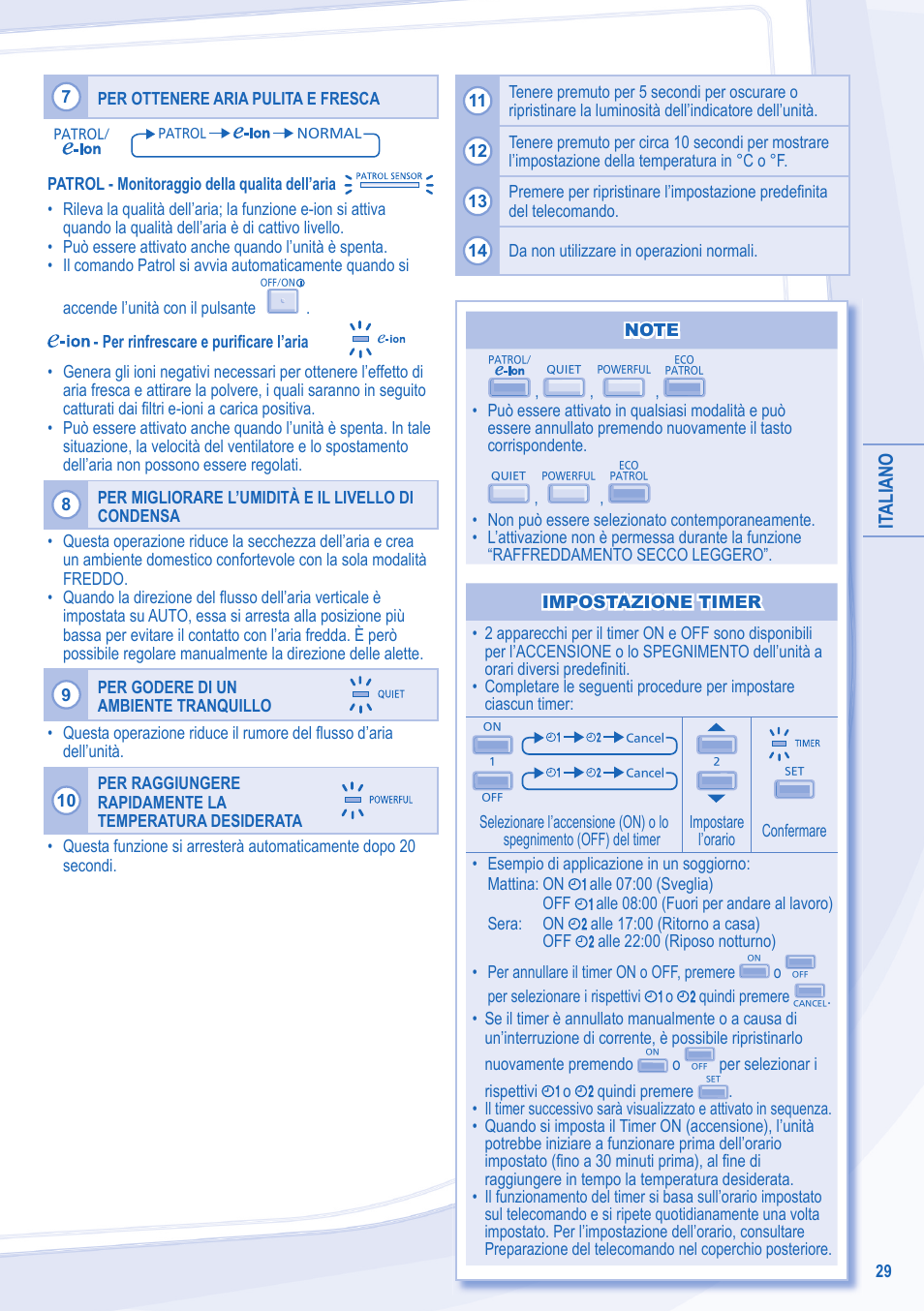 It aliano | Panasonic CUE28LKE User Manual | Page 29 / 36