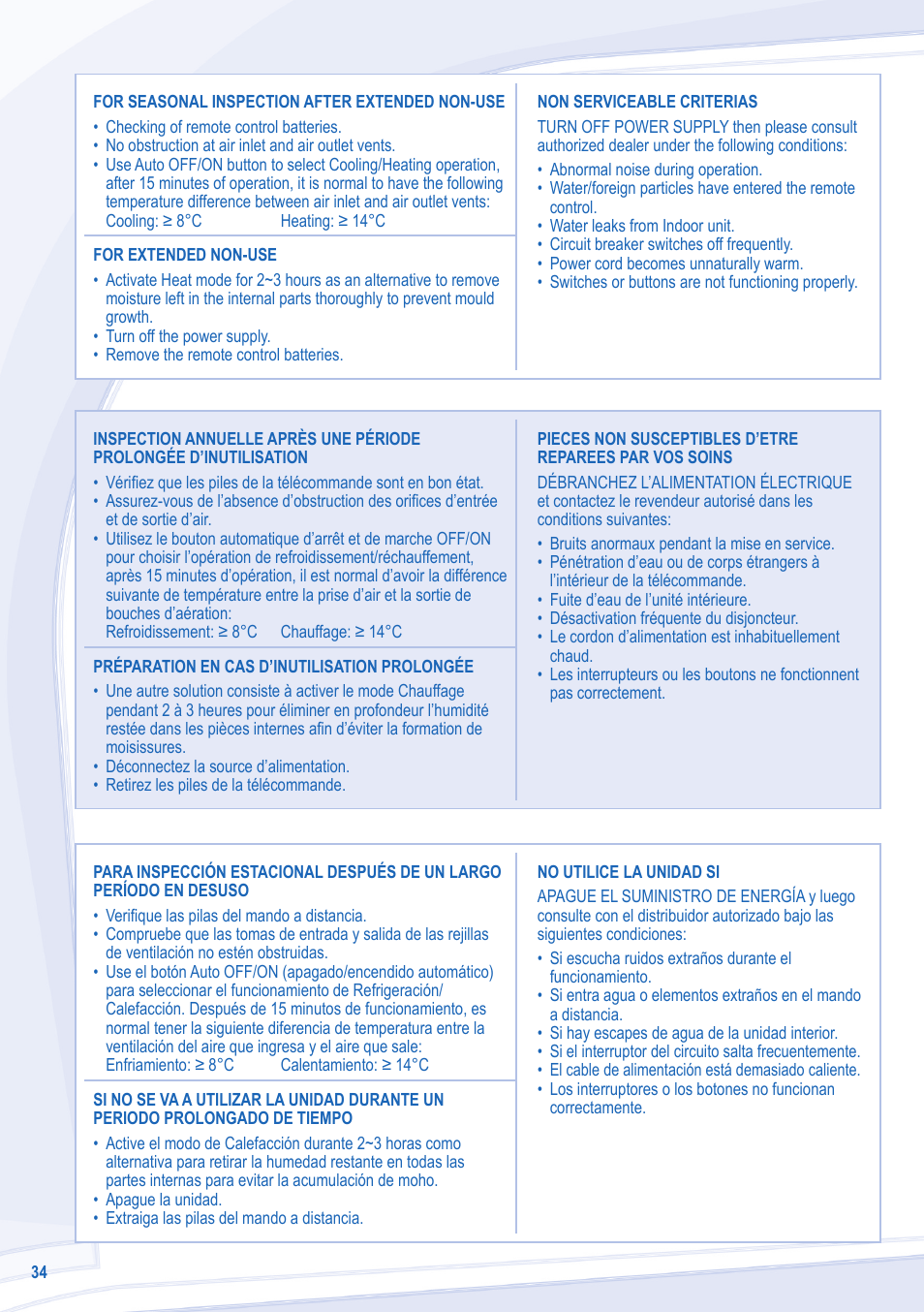 Panasonic CUE28LKE User Manual | Page 34 / 36