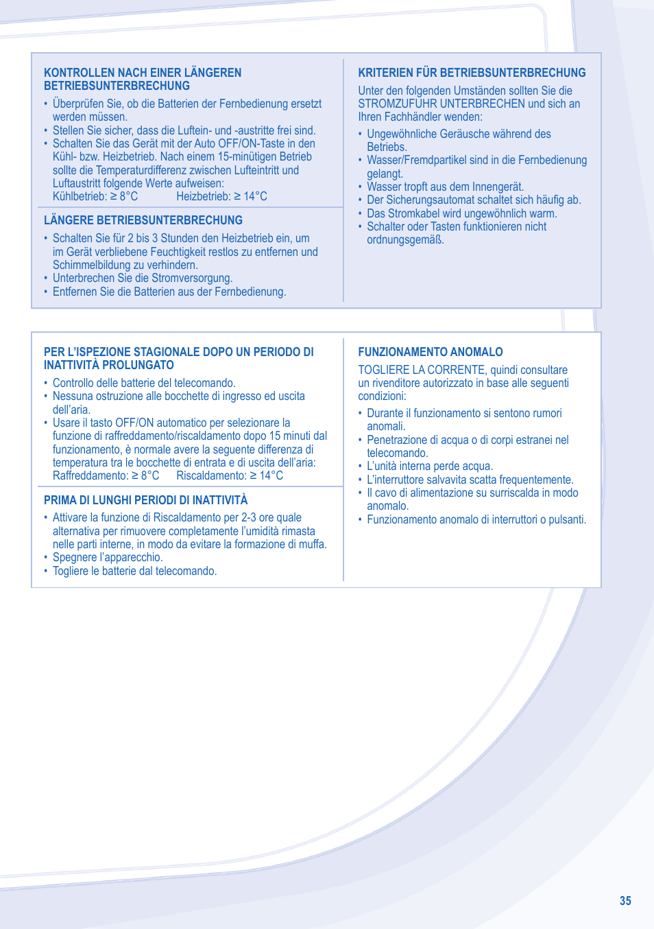 Panasonic CUE28LKE User Manual | Page 35 / 36