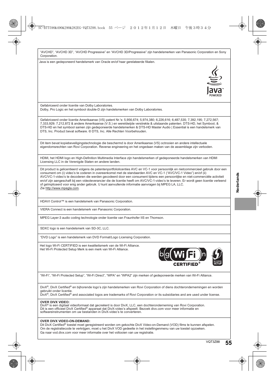 Panasonic SCBTT290EGK User Manual | Page 55 / 100
