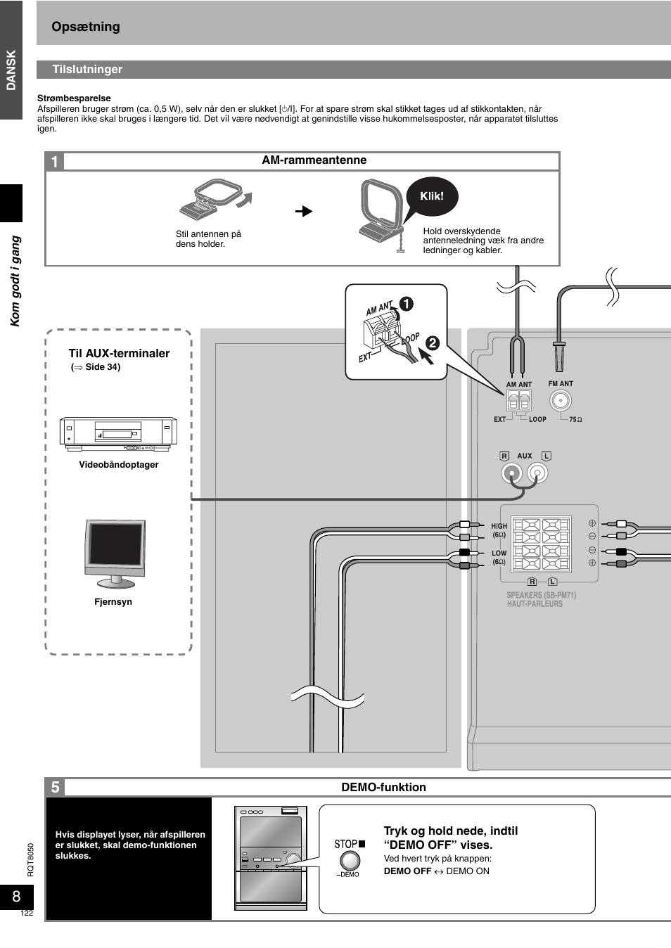 Opsætning | Panasonic SCPM71SD User Manual | Page 122 / 192