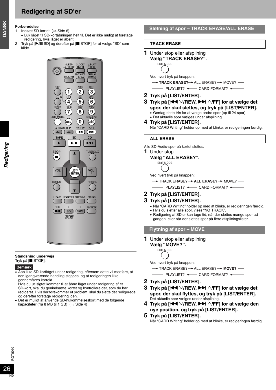 Redigering af sd’er | Panasonic SCPM71SD User Manual | Page 140 / 192