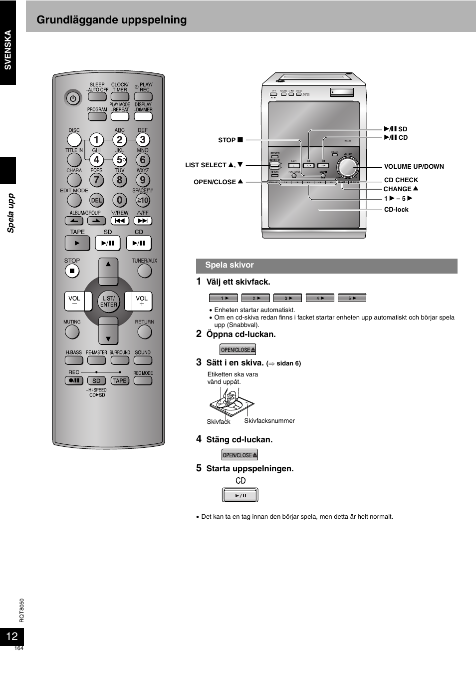 Grundläggande uppspelning | Panasonic SCPM71SD User Manual | Page 164 / 192