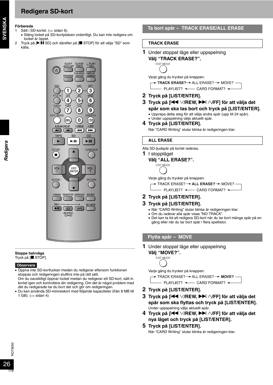 Redigera sd-kort | Panasonic SCPM71SD User Manual | Page 178 / 192