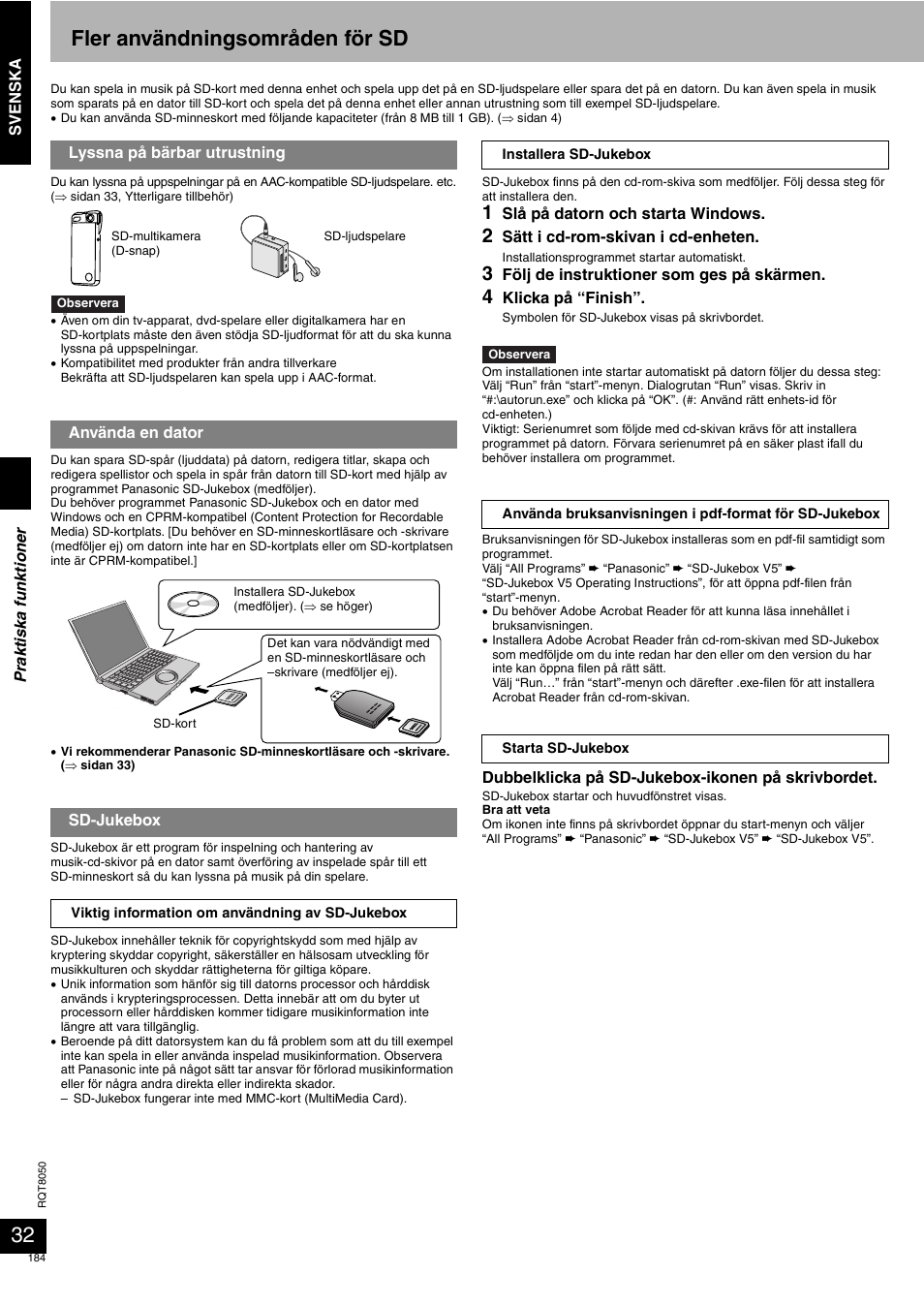 Fler användningsområden för sd | Panasonic SCPM71SD User Manual | Page 184 / 192