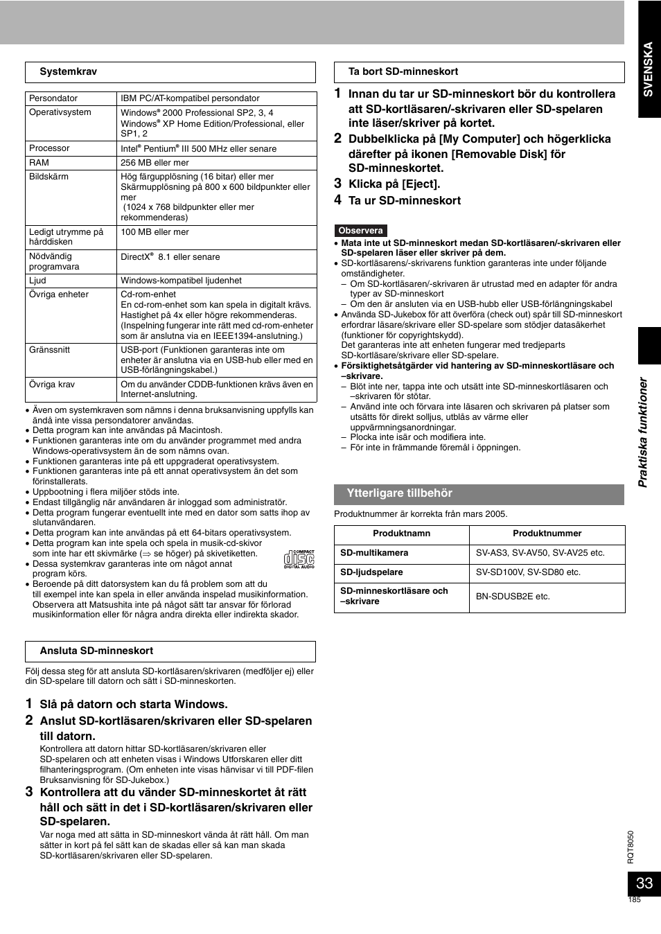 Panasonic SCPM71SD User Manual | Page 185 / 192