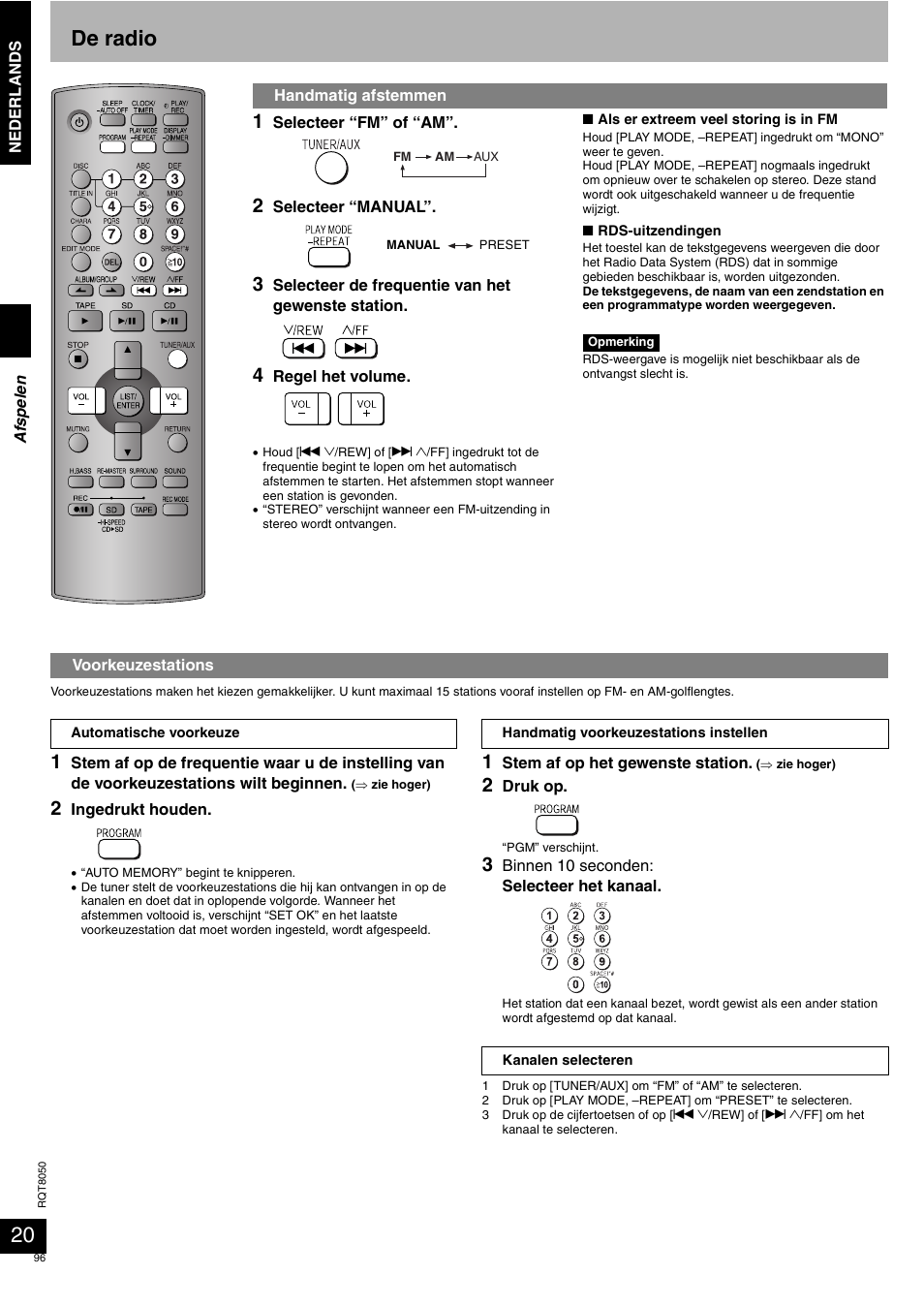 De radio | Panasonic SCPM71SD User Manual | Page 96 / 192