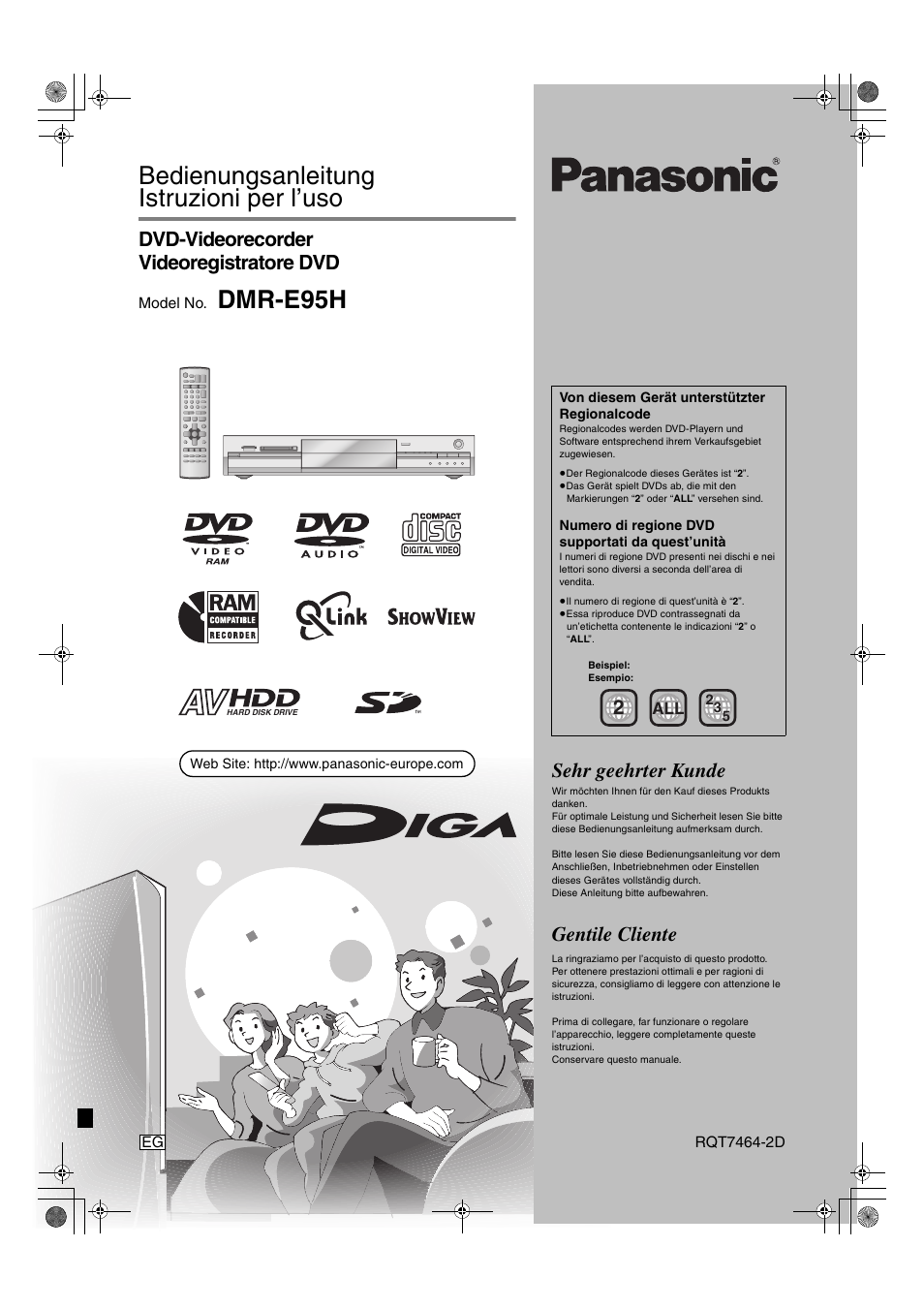 Panasonic DMRE95H User Manual | 124 pages