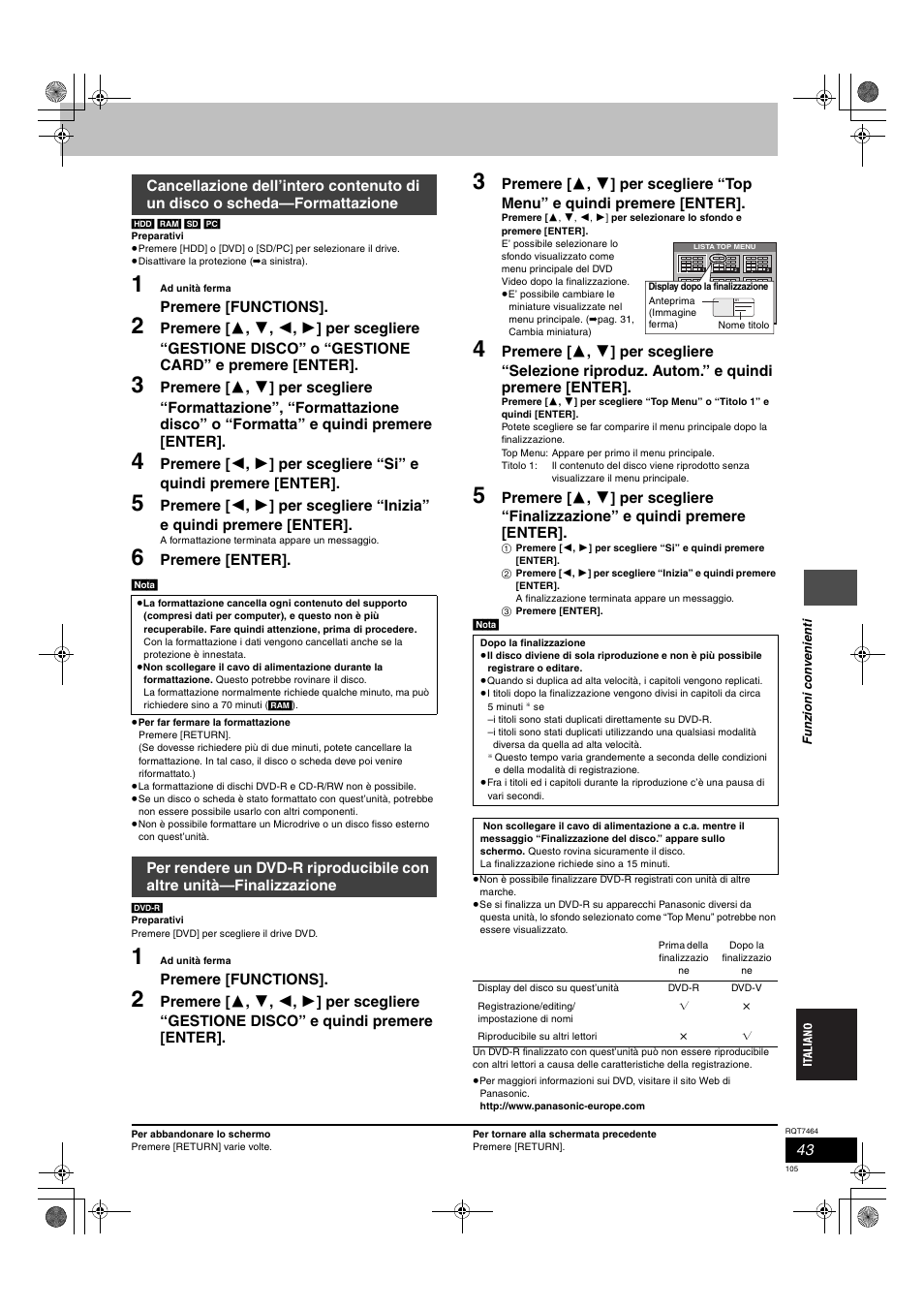 Panasonic DMRE95H User Manual | Page 105 / 124