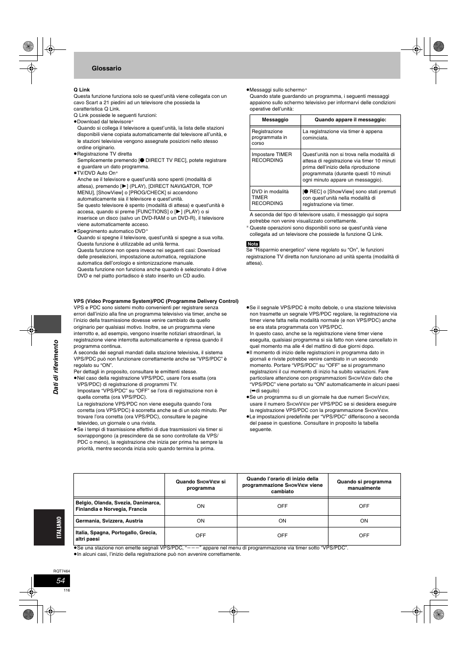 Panasonic DMRE95H User Manual | Page 116 / 124