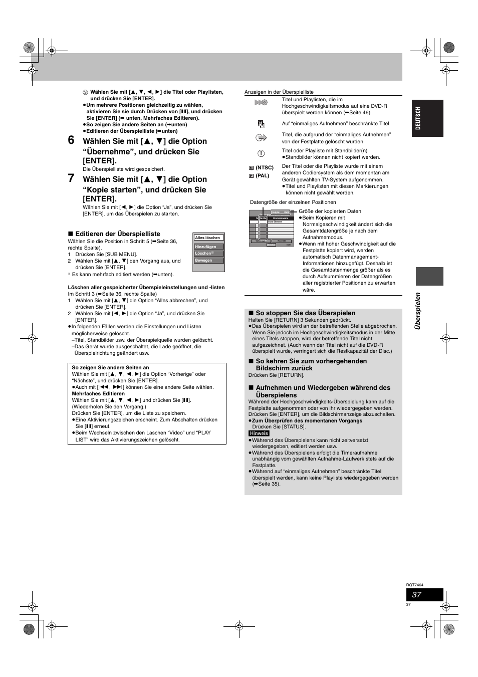 Panasonic DMRE95H User Manual | Page 37 / 124