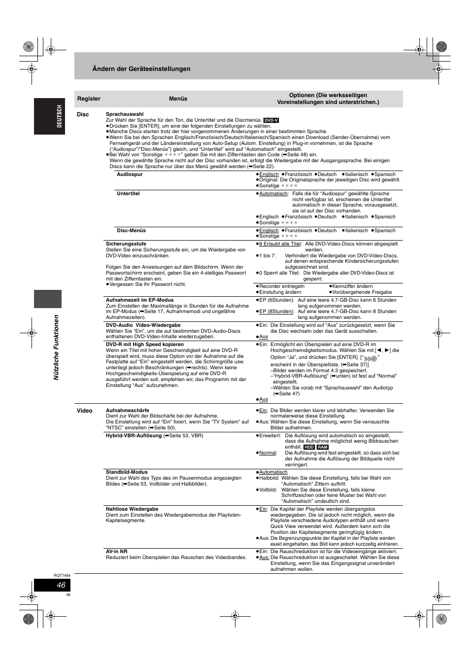 Panasonic DMRE95H User Manual | Page 46 / 124