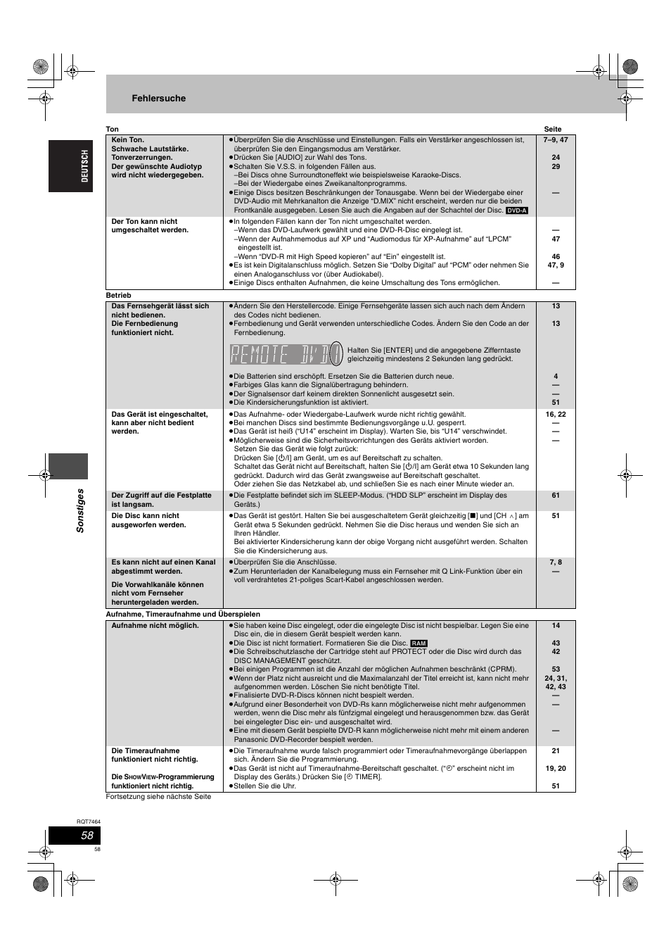 Panasonic DMRE95H User Manual | Page 58 / 124