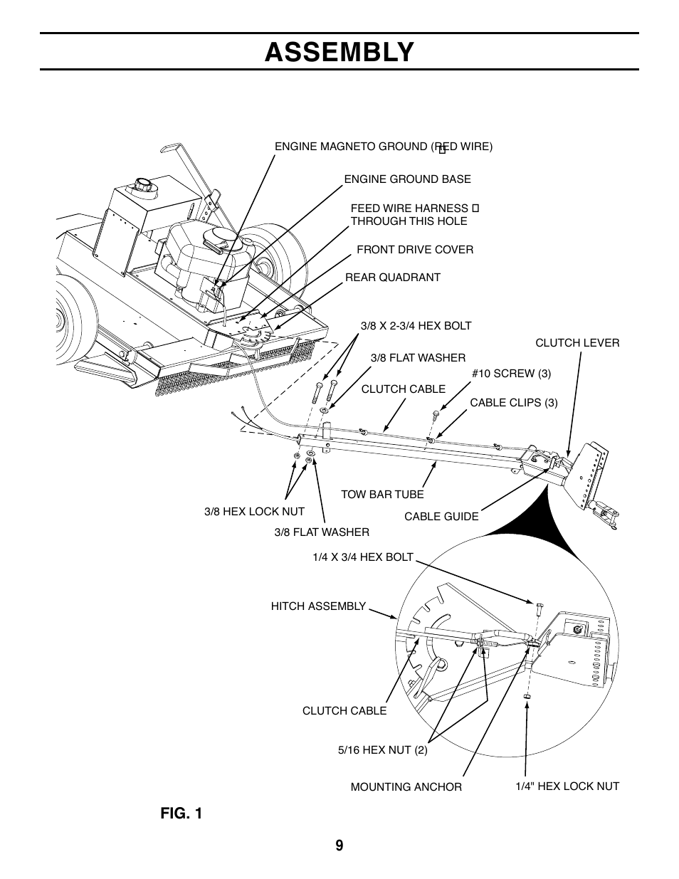 Assembly, Fig. 1 | Agri-Fab 45-03611 User Manual | Page 9 / 28