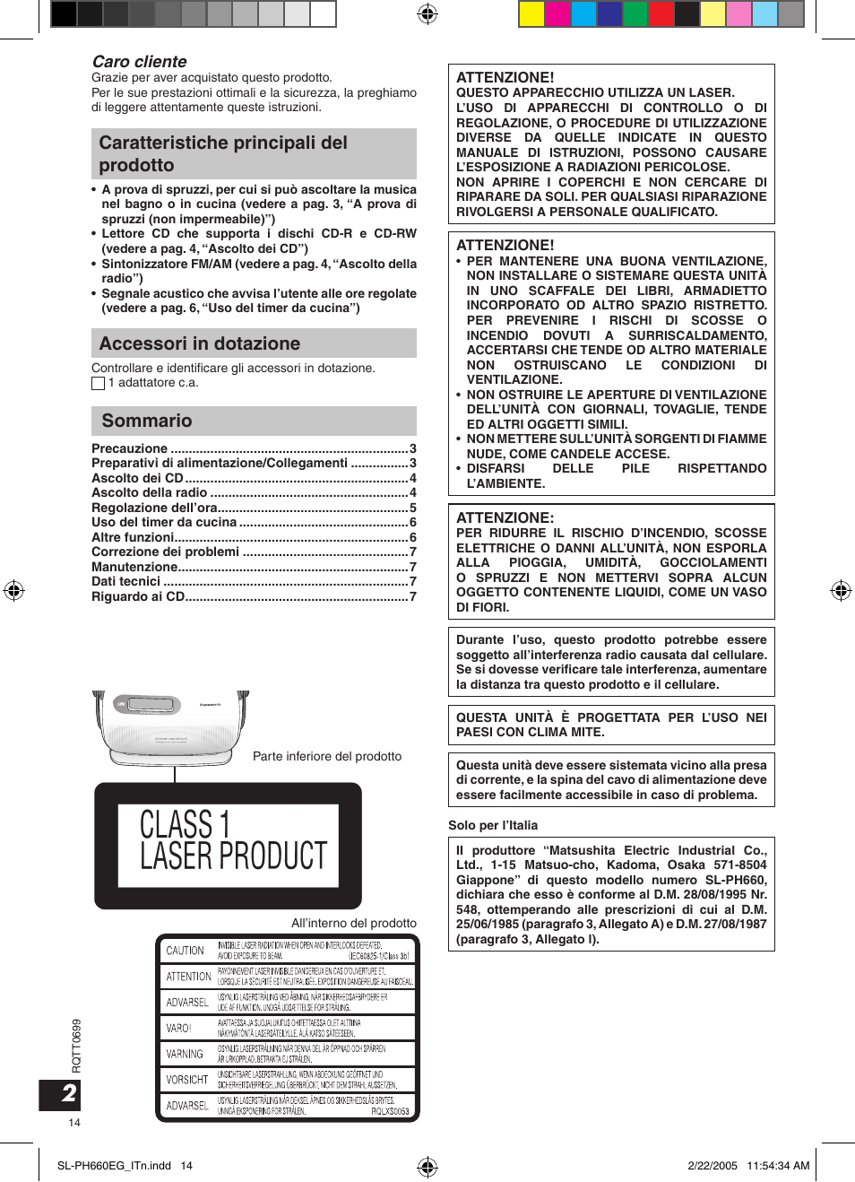 Panasonic SLPH660 User Manual | Page 14 / 80
