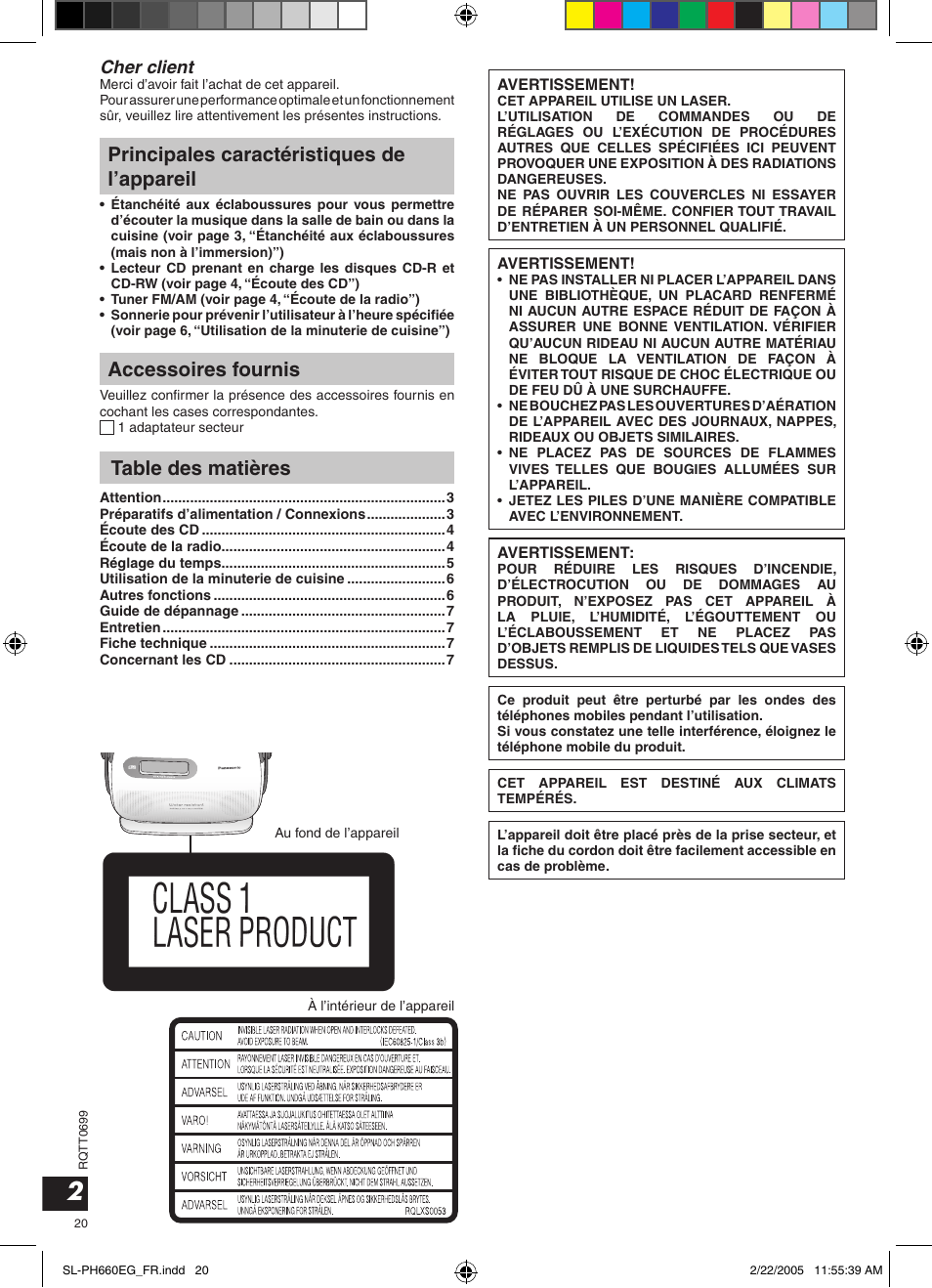 Panasonic SLPH660 User Manual | Page 20 / 80