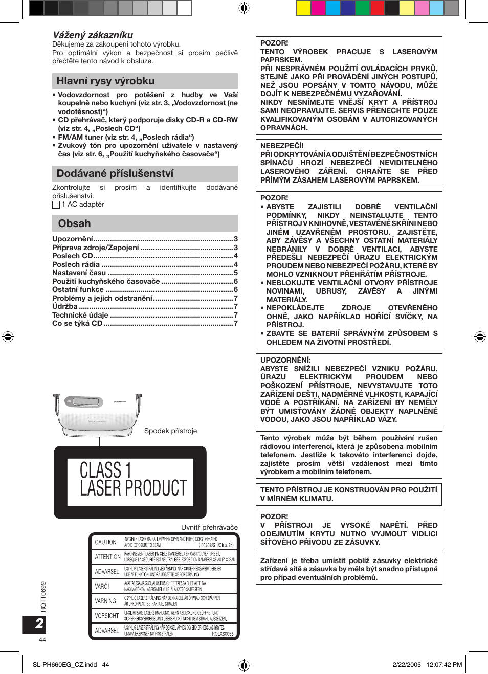 Panasonic SLPH660 User Manual | Page 44 / 80