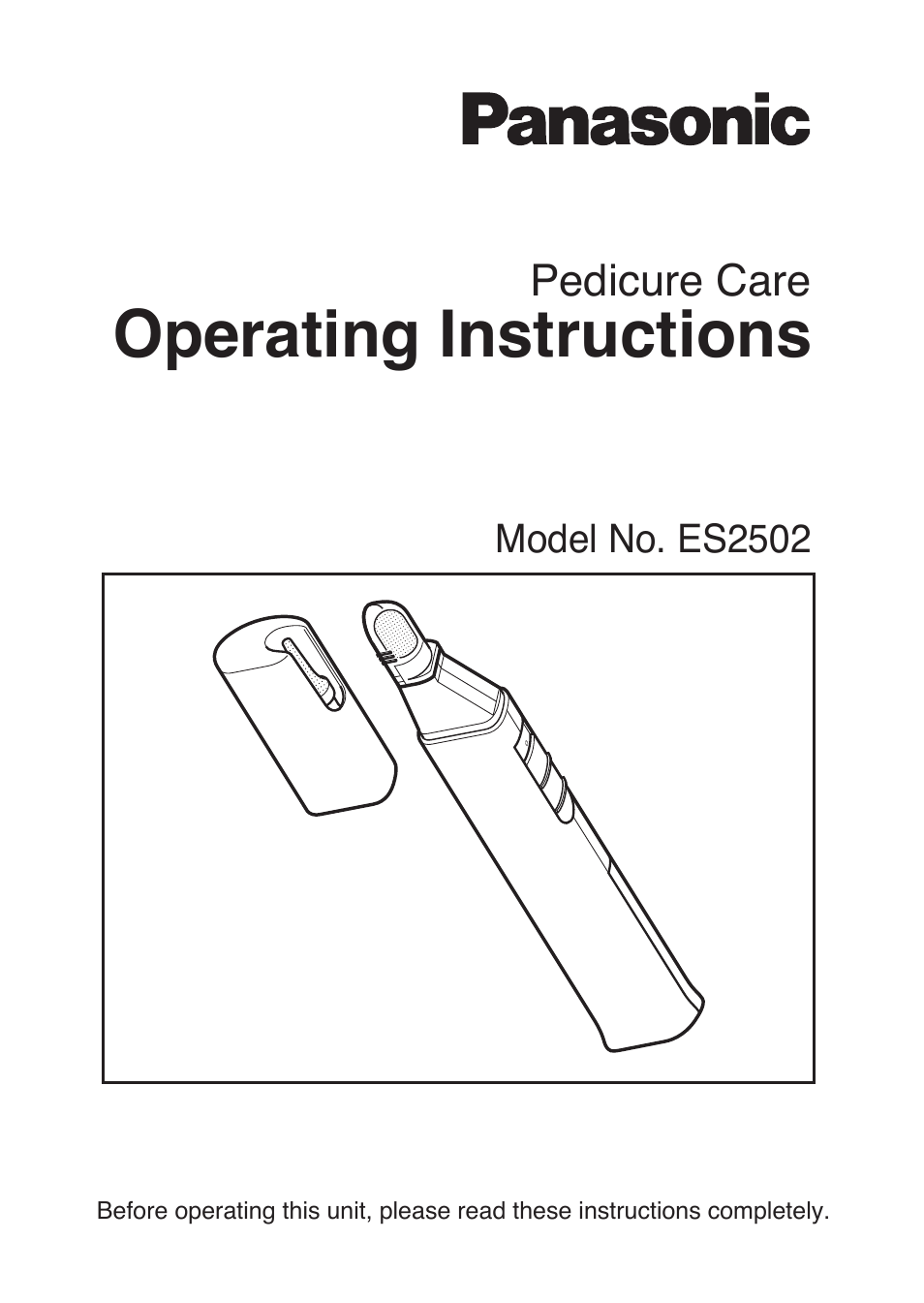 Panasonic ES2502 User Manual | 80 pages