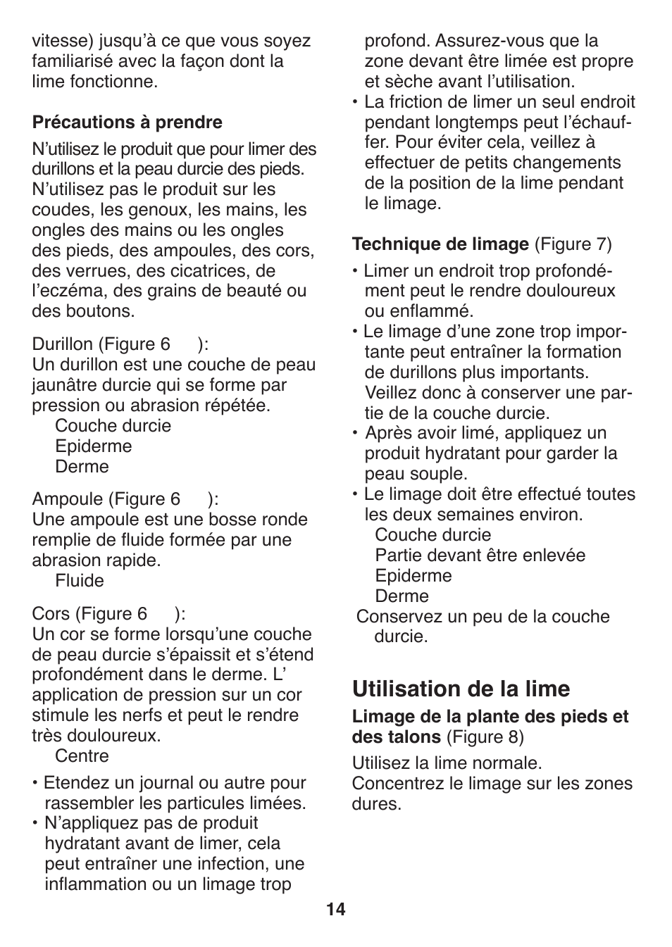 Utilisation de la lime | Panasonic ES2502 User Manual | Page 14 / 80