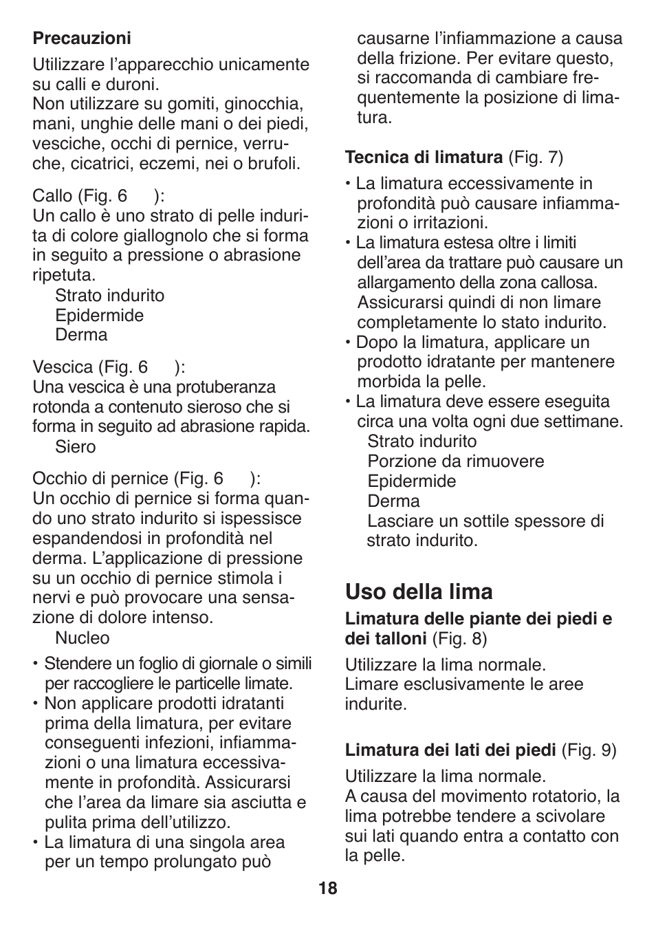 Uso della lima | Panasonic ES2502 User Manual | Page 18 / 80