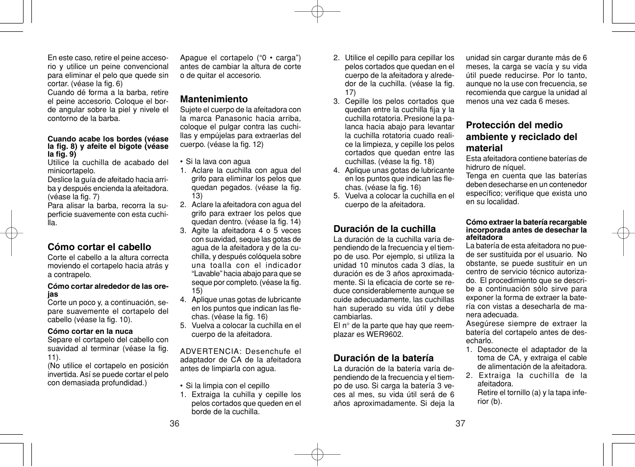 Panasonic ER221 User Manual | Page 19 / 53