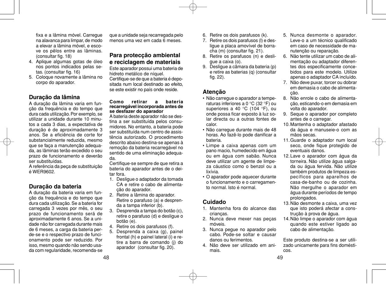 Panasonic ER221 User Manual | Page 25 / 53