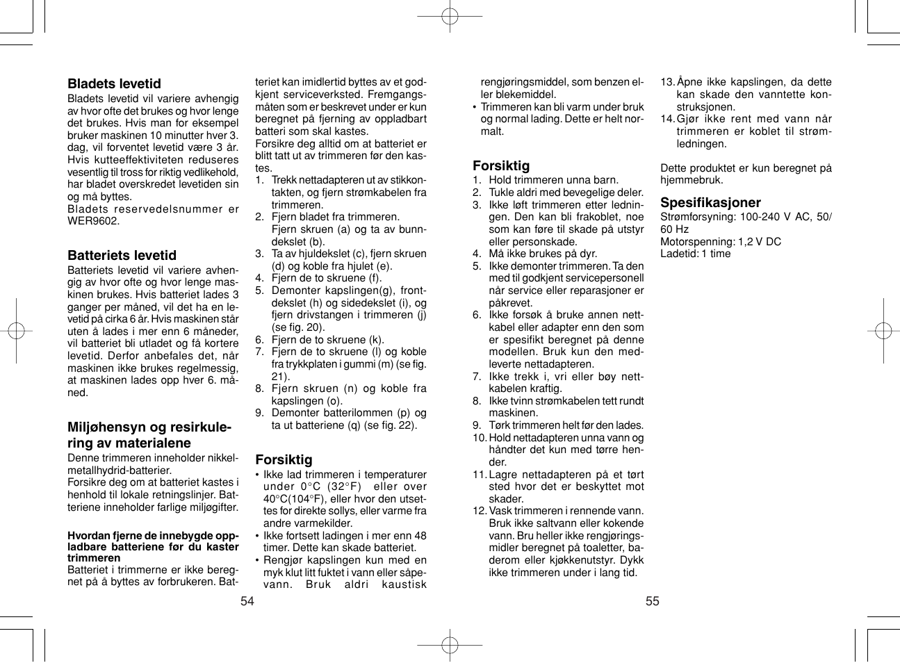 Panasonic ER221 User Manual | Page 28 / 53