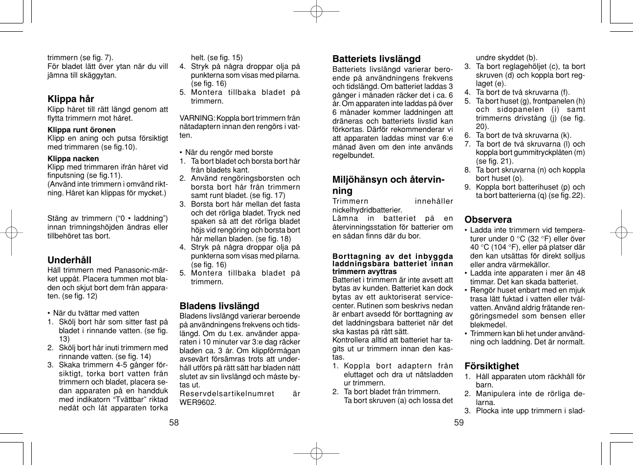 Panasonic ER221 User Manual | Page 30 / 53
