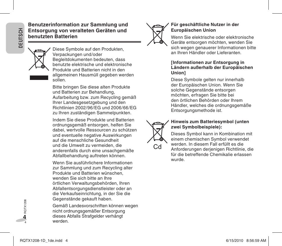 Panasonic RCDC1EG User Manual | Page 4 / 76