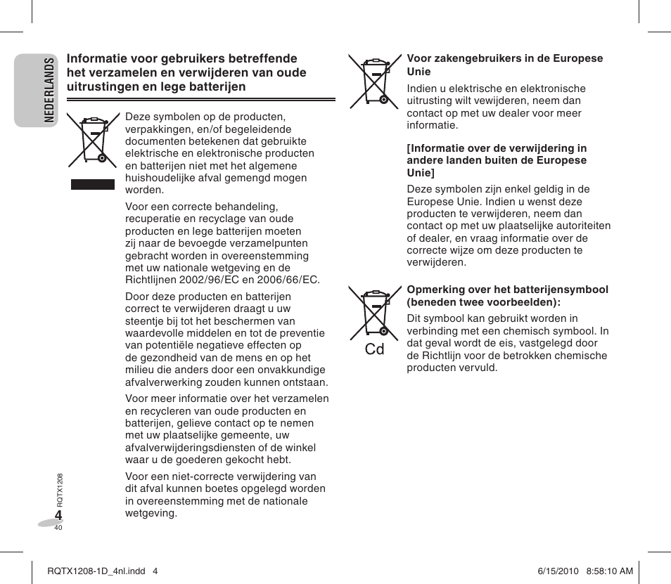 Panasonic RCDC1EG User Manual | Page 40 / 76