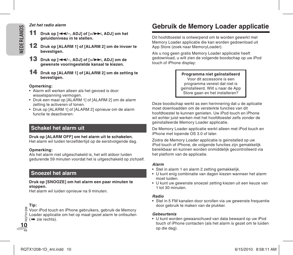 Panasonic RCDC1EG User Manual | Page 46 / 76