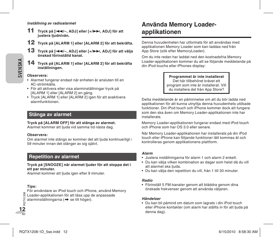 Panasonic RCDC1EG User Manual | Page 60 / 76