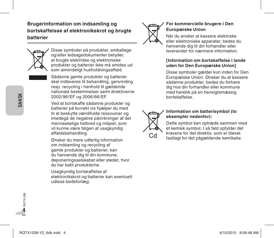 Panasonic RCDC1EG User Manual | Page 66 / 76