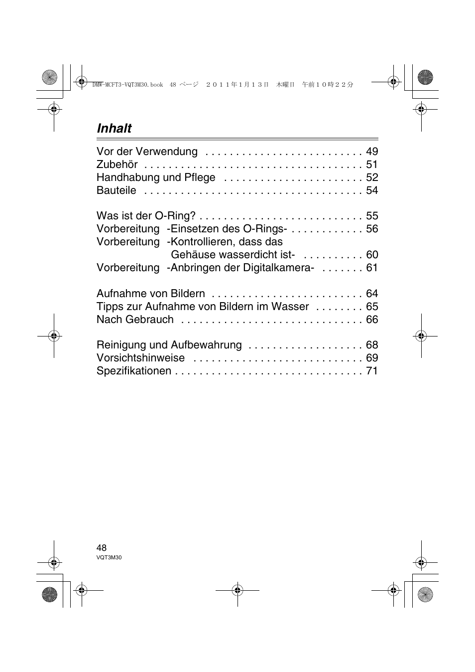Inhalt | Panasonic DMWMCFT3E User Manual | Page 48 / 184