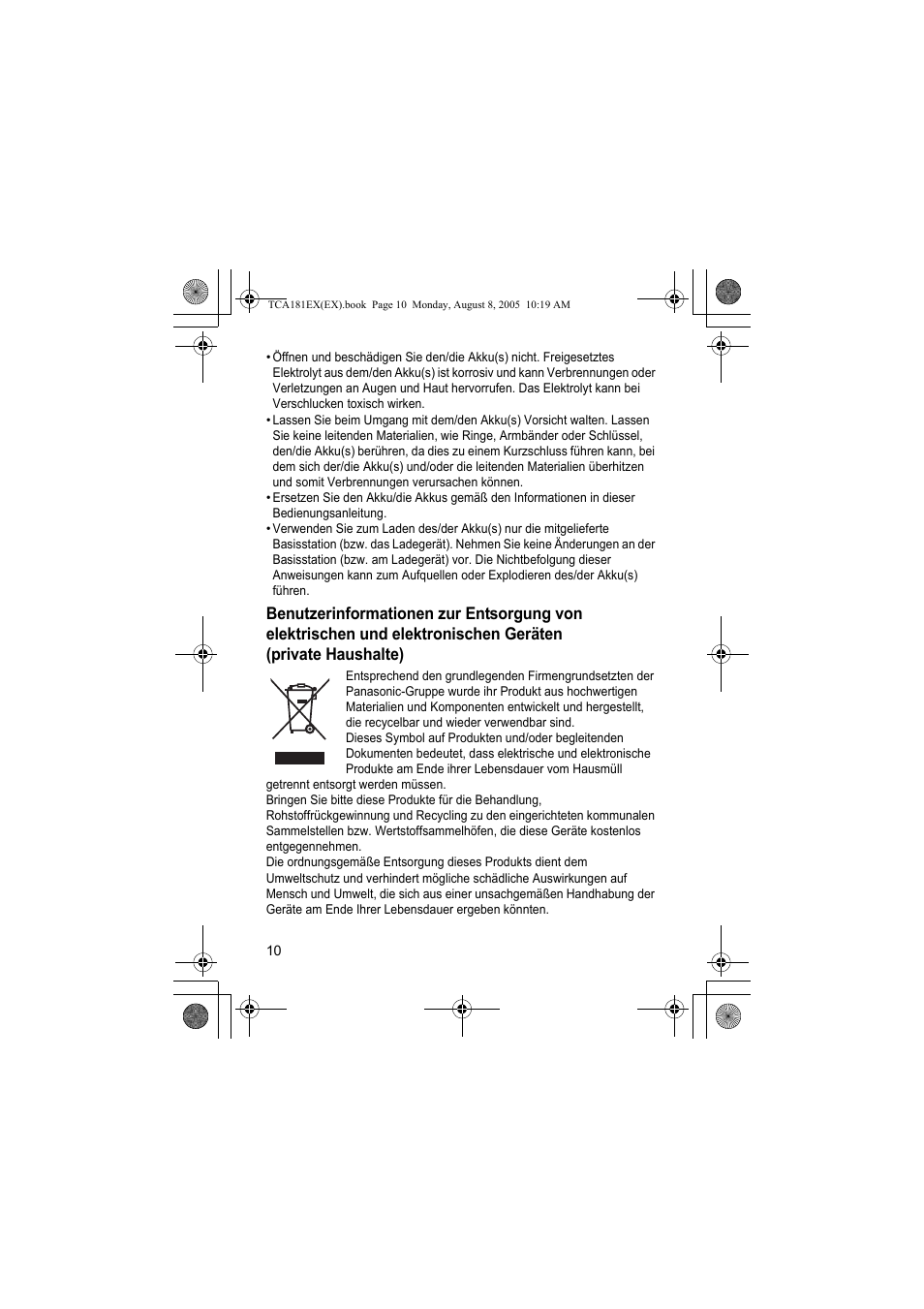 Panasonic KXTCA181EX User Manual | Page 10 / 72