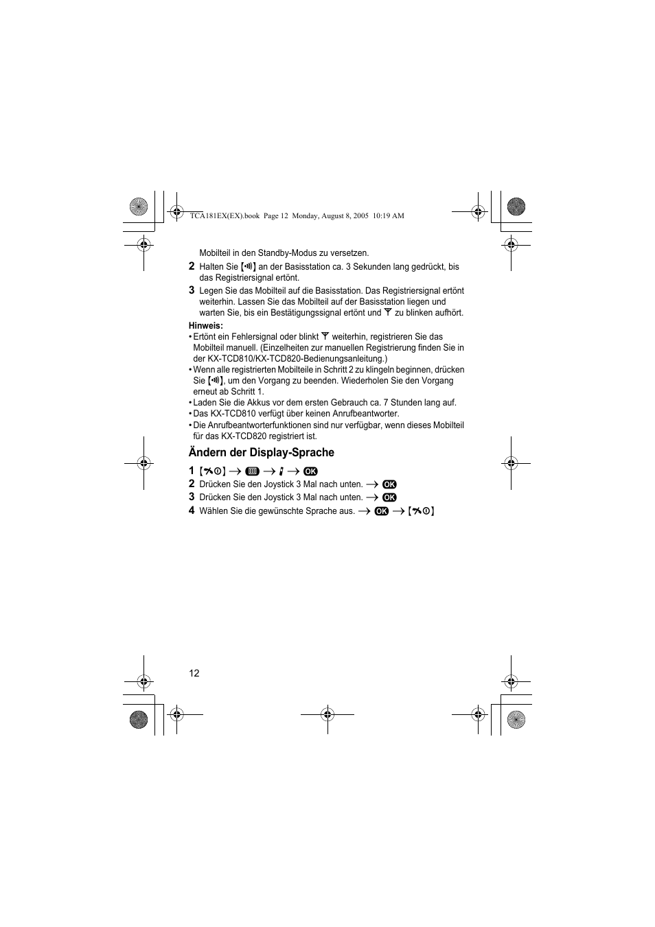Panasonic KXTCA181EX User Manual | Page 12 / 72
