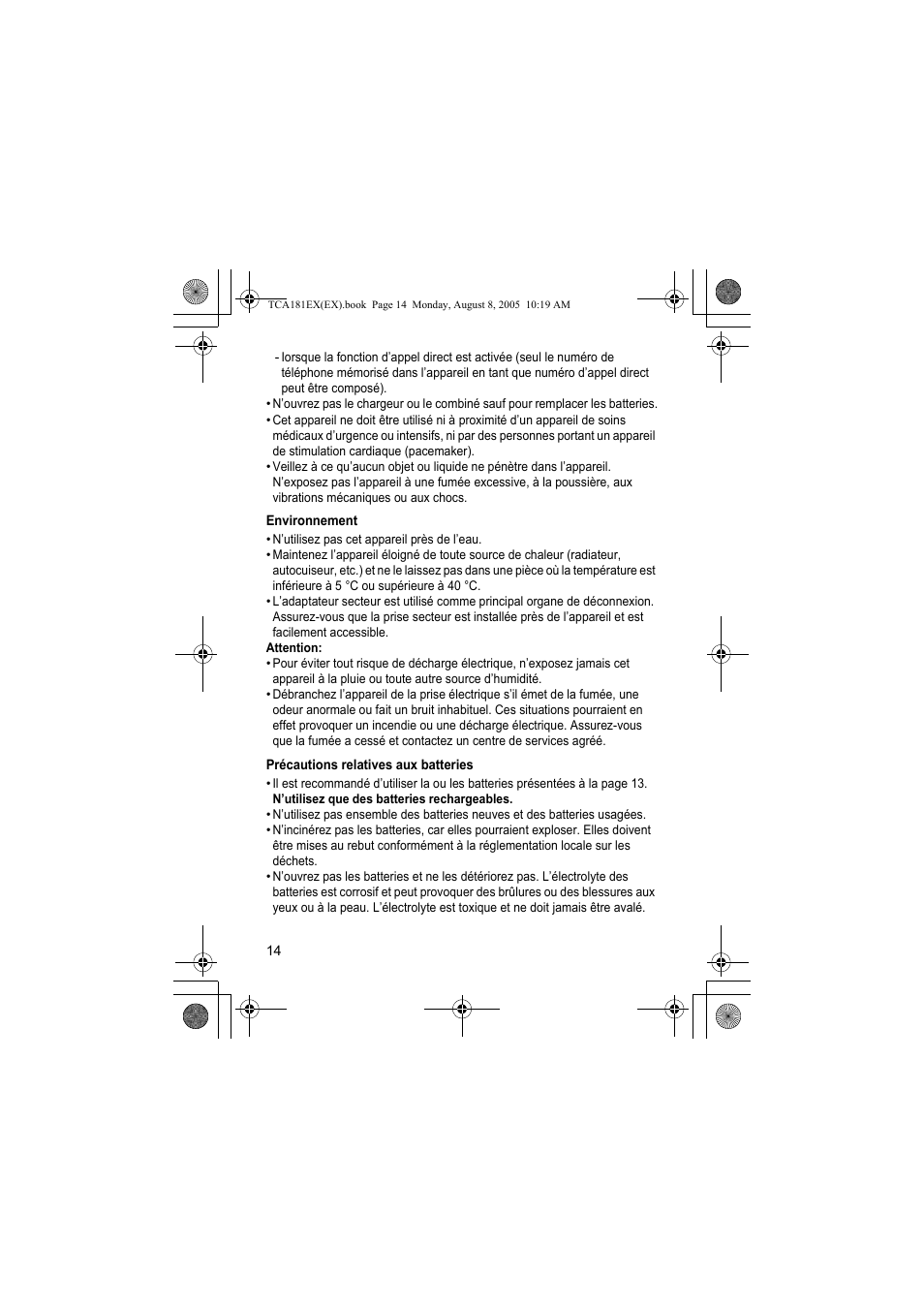Panasonic KXTCA181EX User Manual | Page 14 / 72