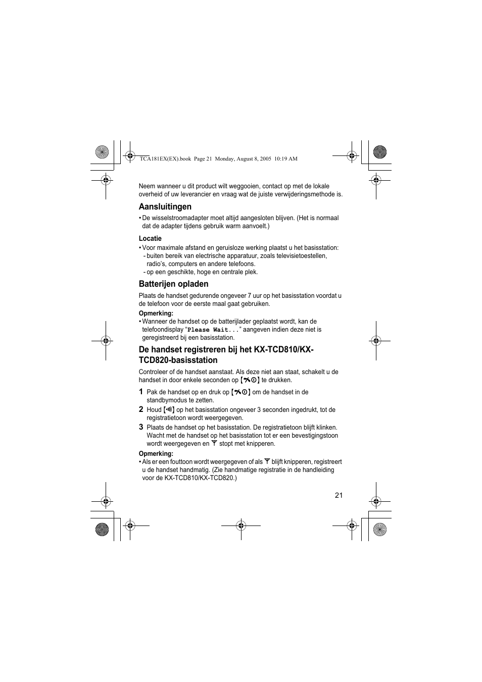 Panasonic KXTCA181EX User Manual | Page 21 / 72