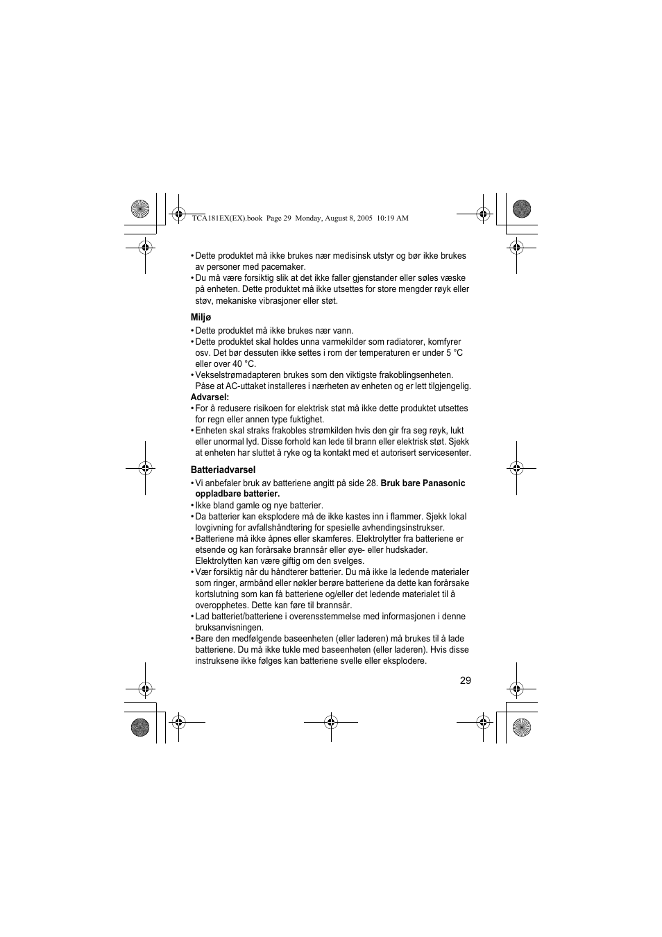Panasonic KXTCA181EX User Manual | Page 29 / 72
