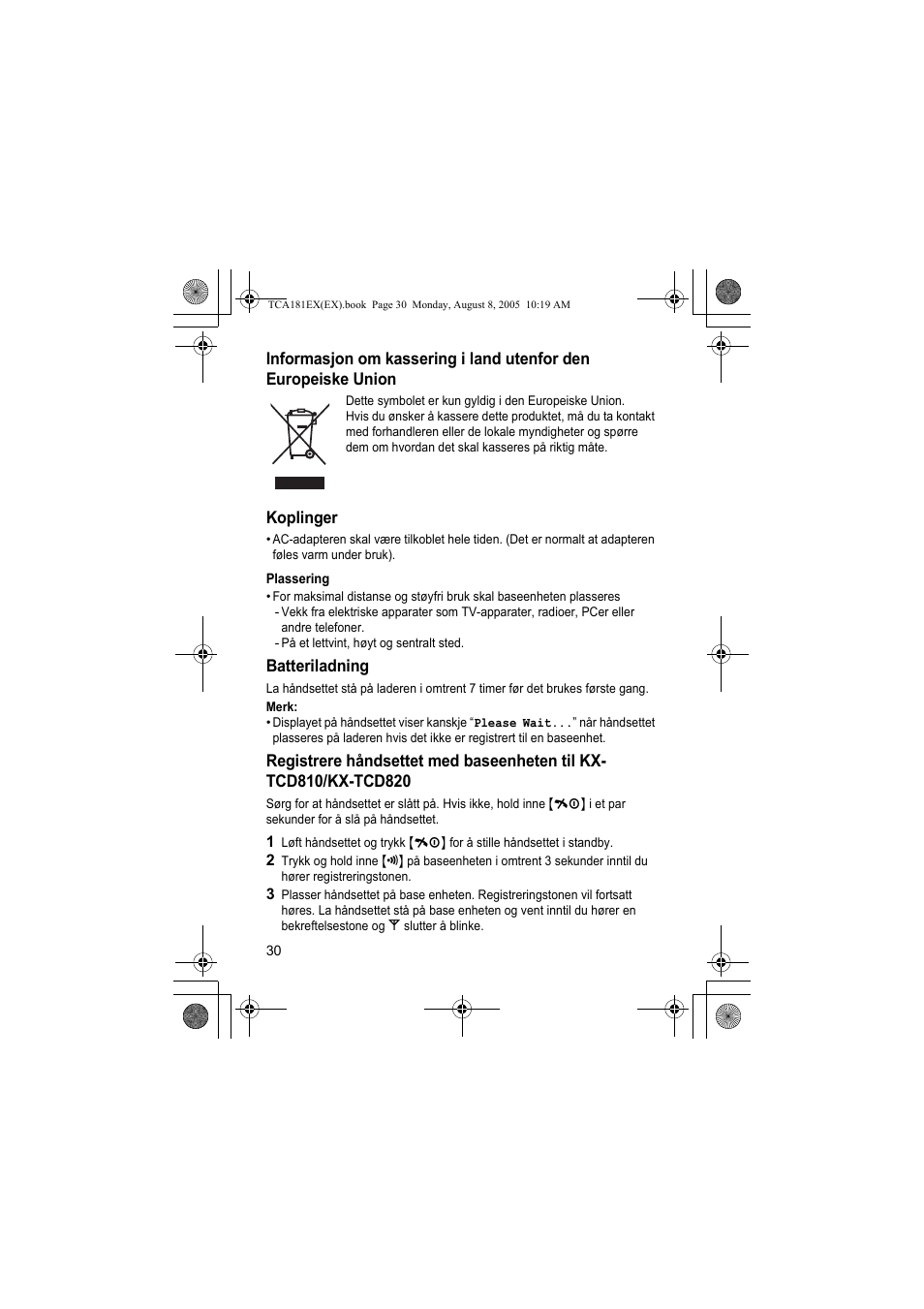 Panasonic KXTCA181EX User Manual | Page 30 / 72