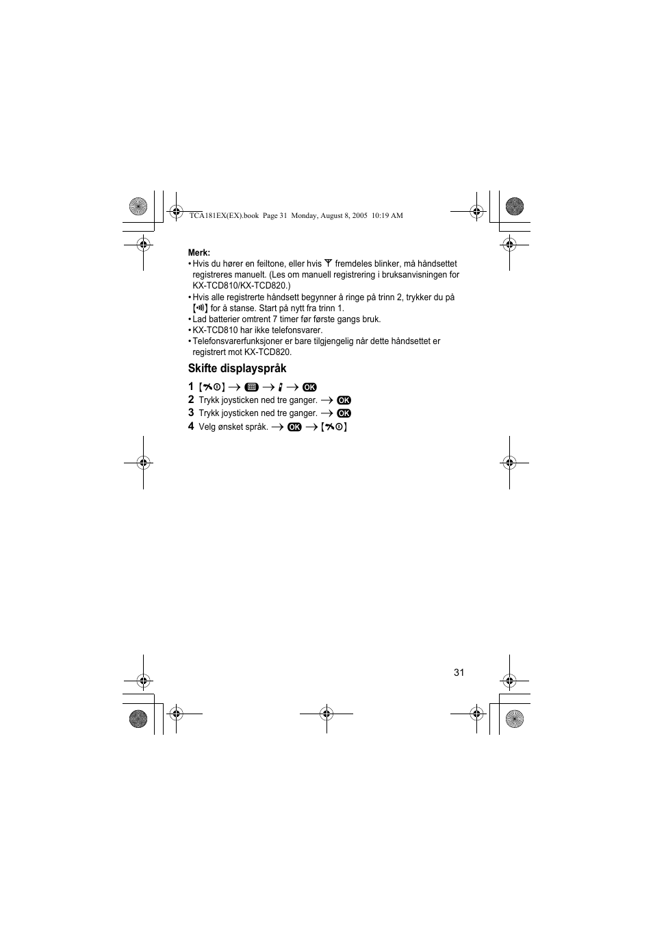 Panasonic KXTCA181EX User Manual | Page 31 / 72