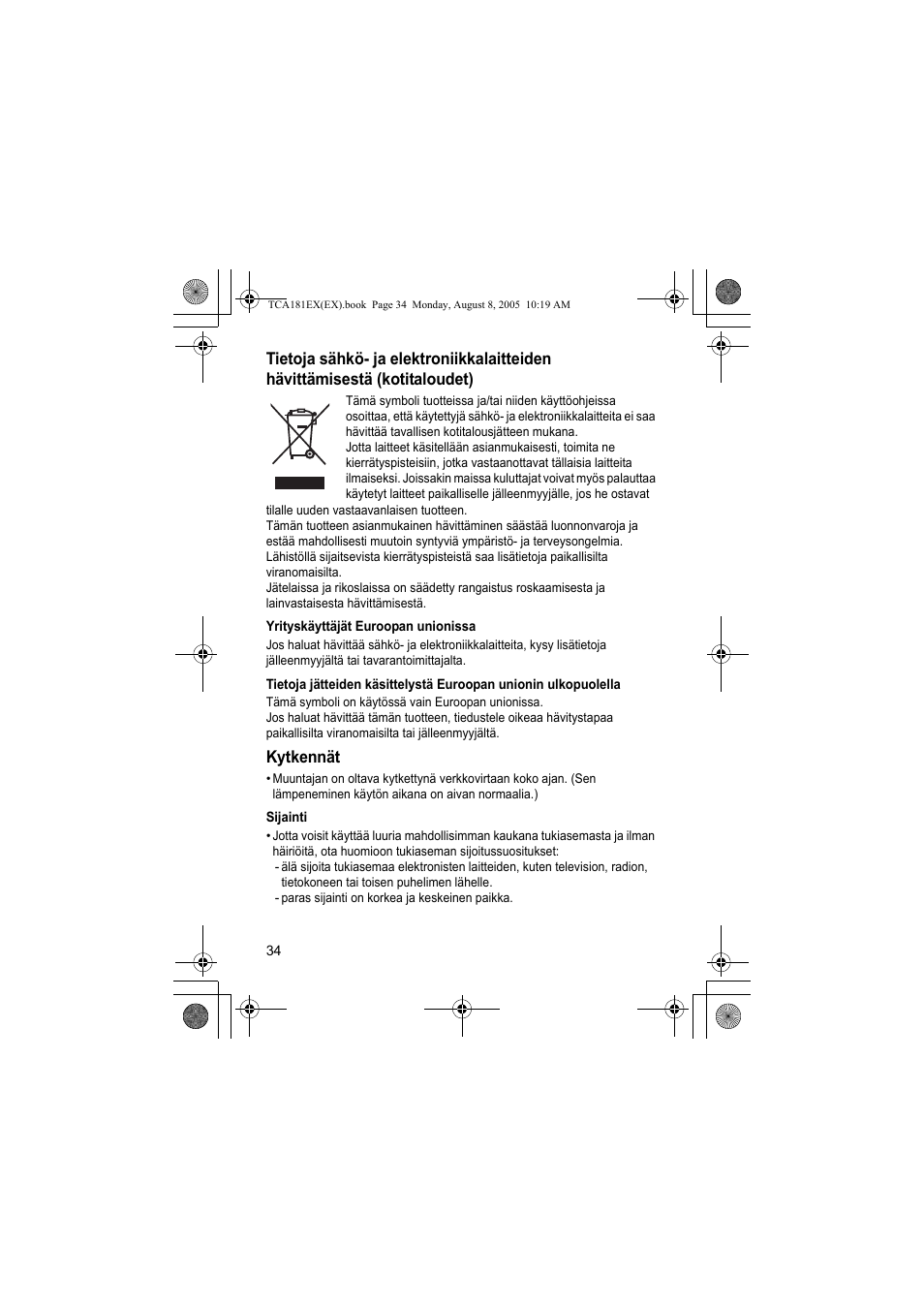 Panasonic KXTCA181EX User Manual | Page 34 / 72