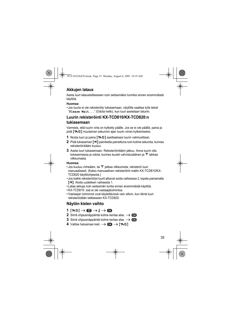 Panasonic KXTCA181EX User Manual | Page 35 / 72