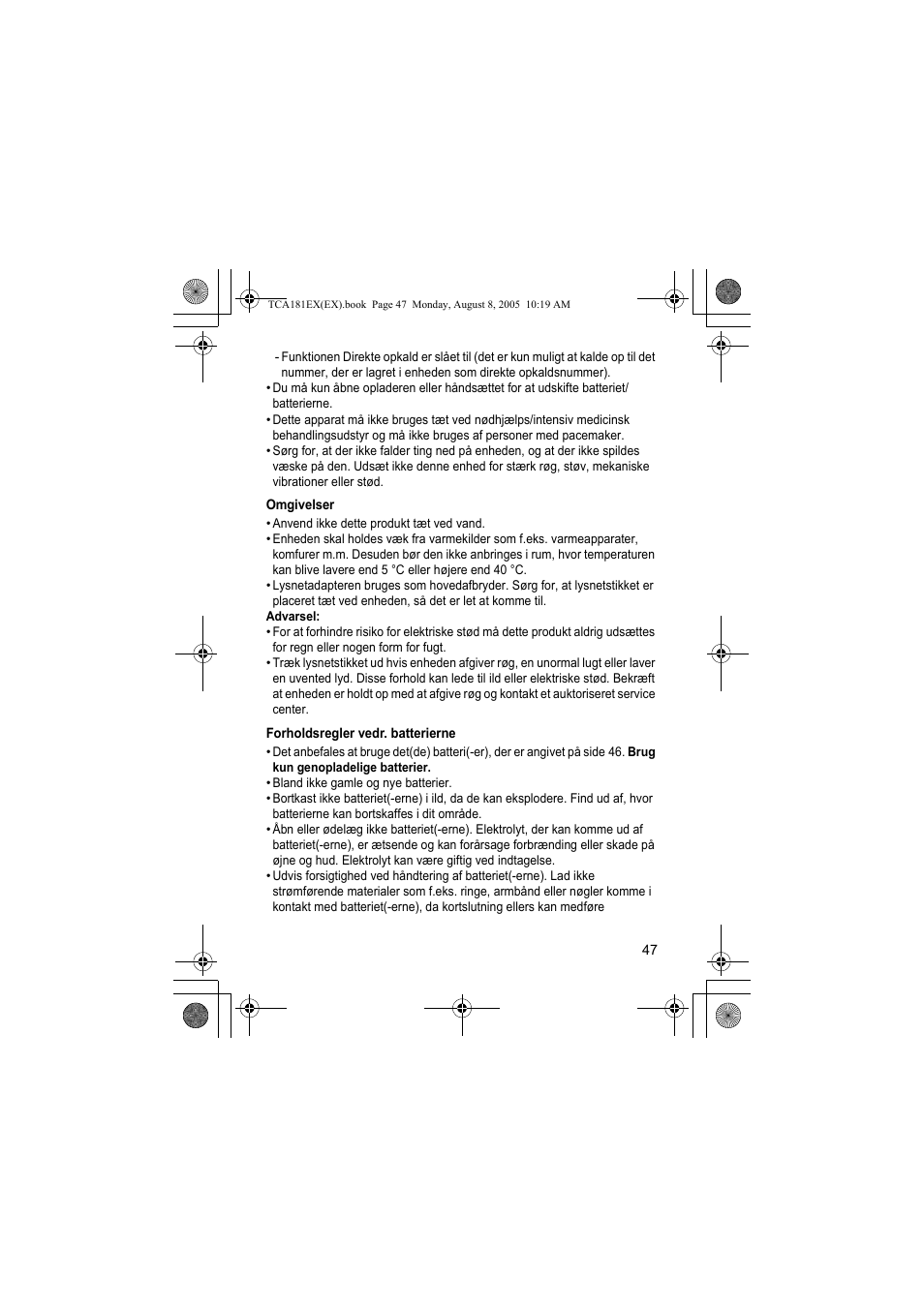Panasonic KXTCA181EX User Manual | Page 47 / 72