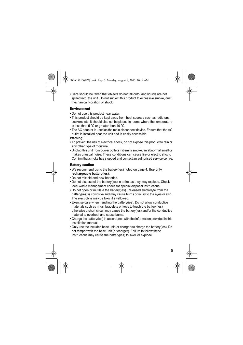 Panasonic KXTCA181EX User Manual | Page 5 / 72