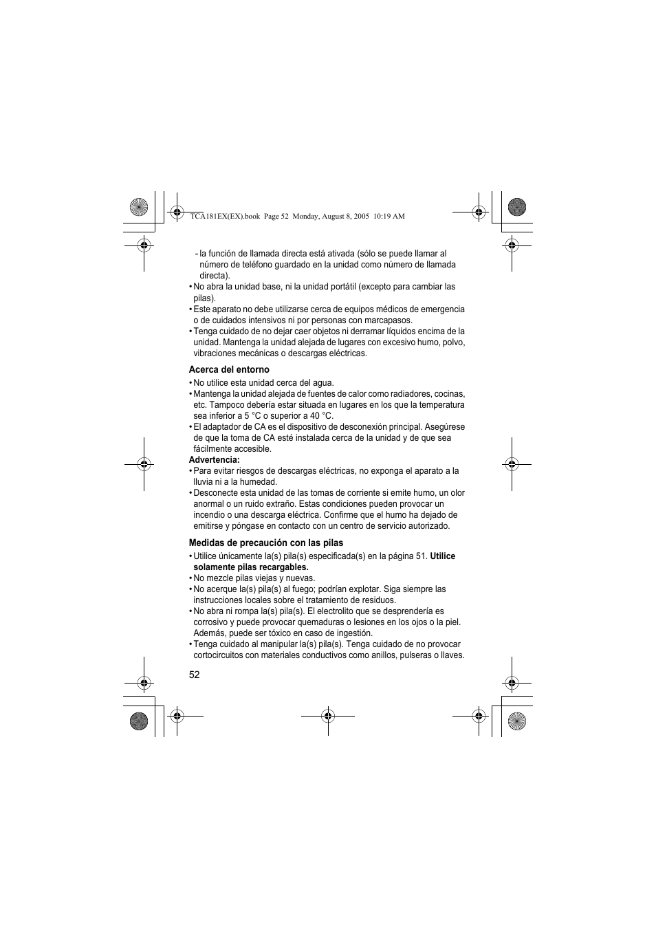 Panasonic KXTCA181EX User Manual | Page 52 / 72