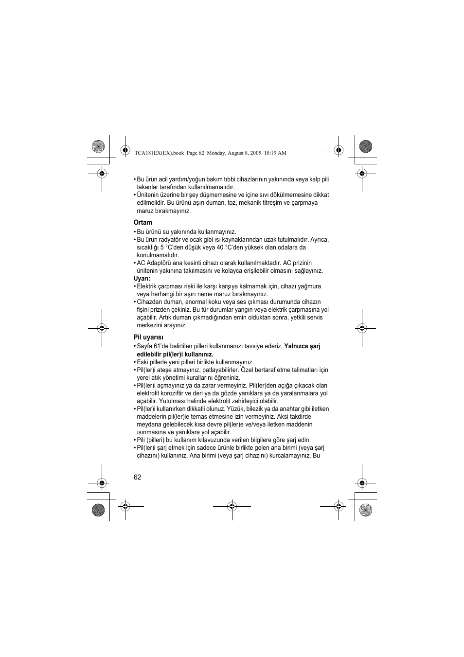 Panasonic KXTCA181EX User Manual | Page 62 / 72